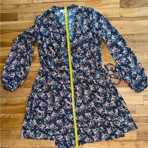 Loft Floral Long Sleeve Wrap Dress